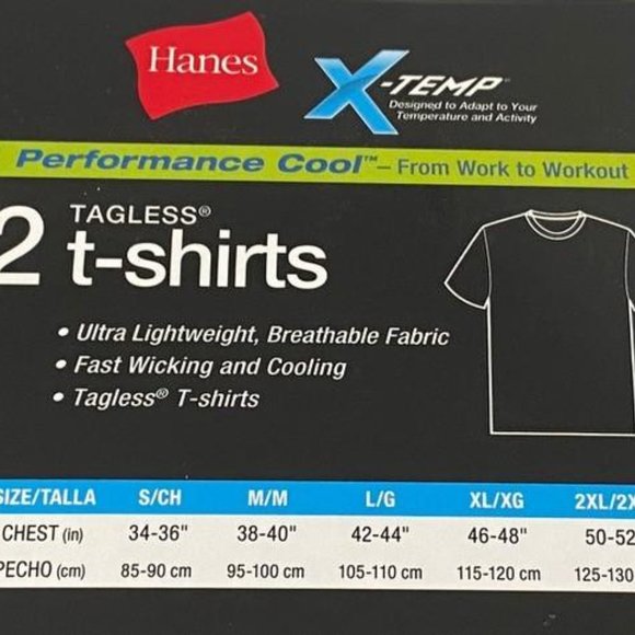 HANES X-TEMP COOL 2 PC T-SHIRTS - Picture 3 of 10